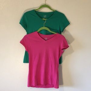 2 Champion tees loose fit sz S, XS short sleeve